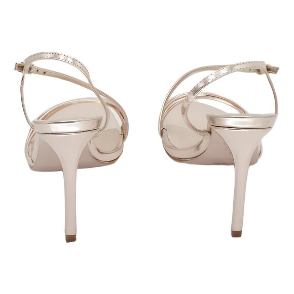 Schutz Inez Strappy Metallic High Heel Sandals Gold US 7 - Picture 3 of 6